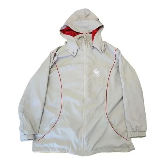 HBC Olympics 2010 Beige Red Coat Windbreaker Jacket (The Hudson Bay  Company) - Picture 2 of 7